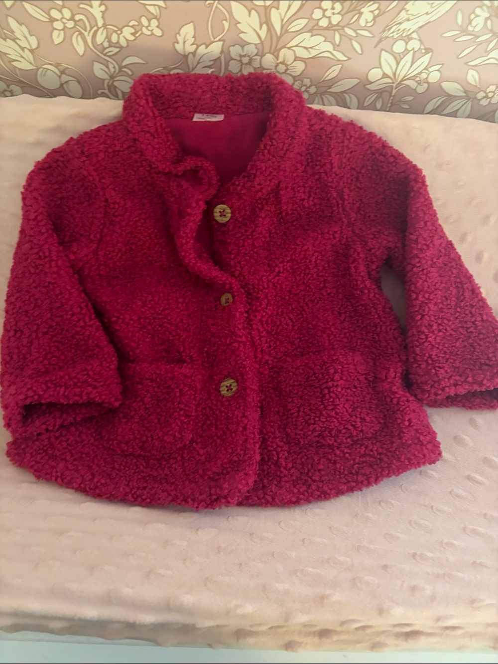 Carter's Plush Sherpa Jacket in Deep Raspberry Pink
